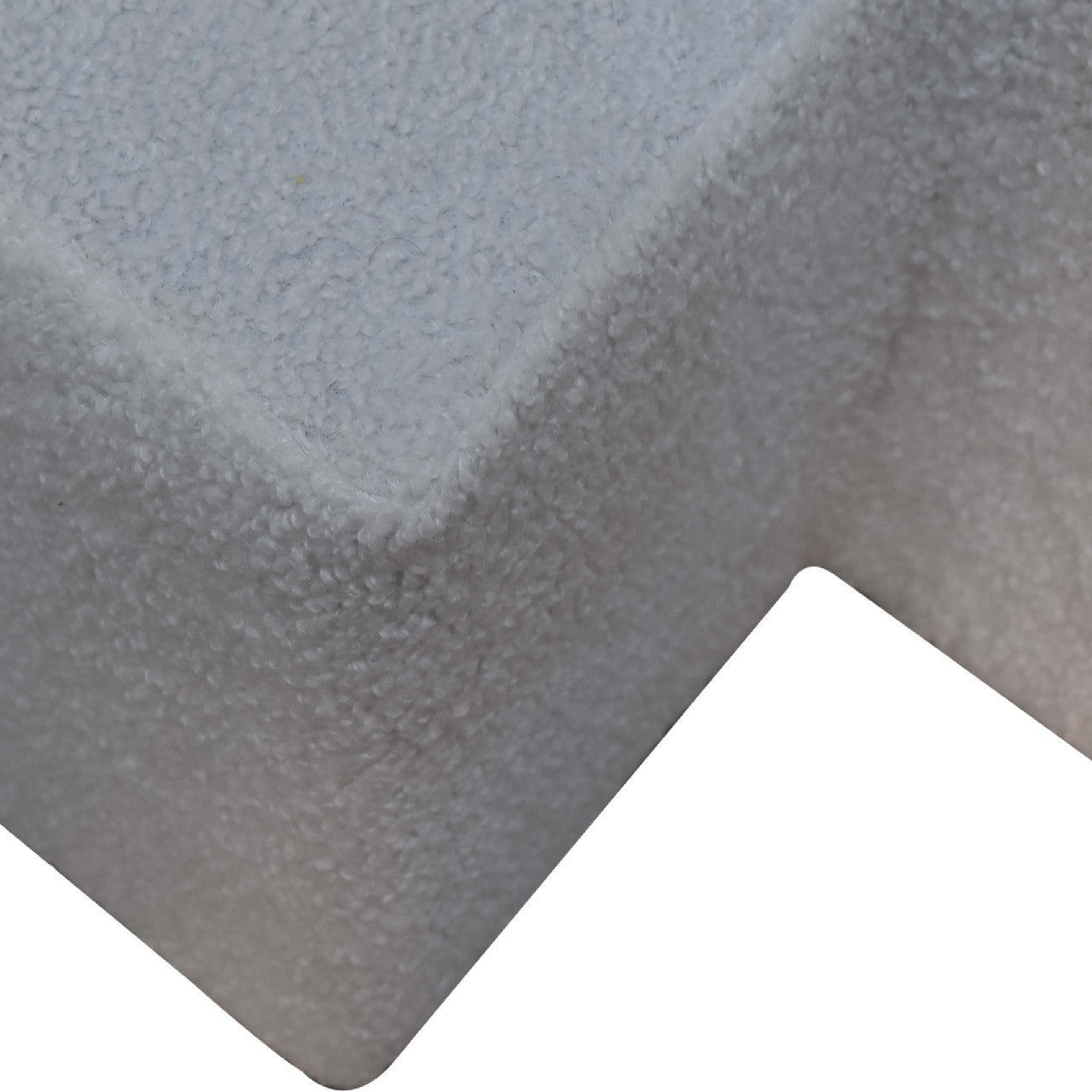 White Boucle Twin Footstool  CasaFenix