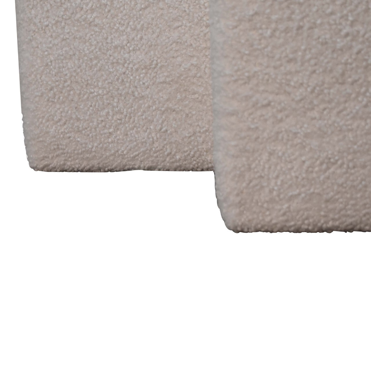 White Boucle Twin Footstool  CasaFenix