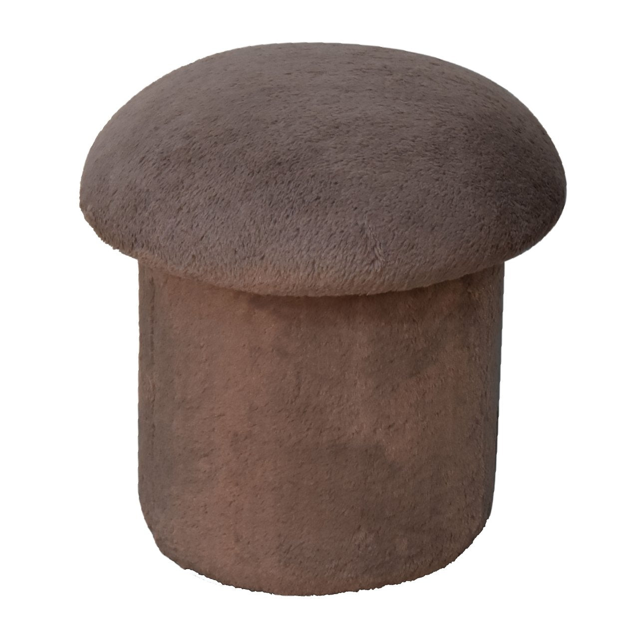 Mocha Faux Fur Mushroom Footstool Footstool CasaFenix