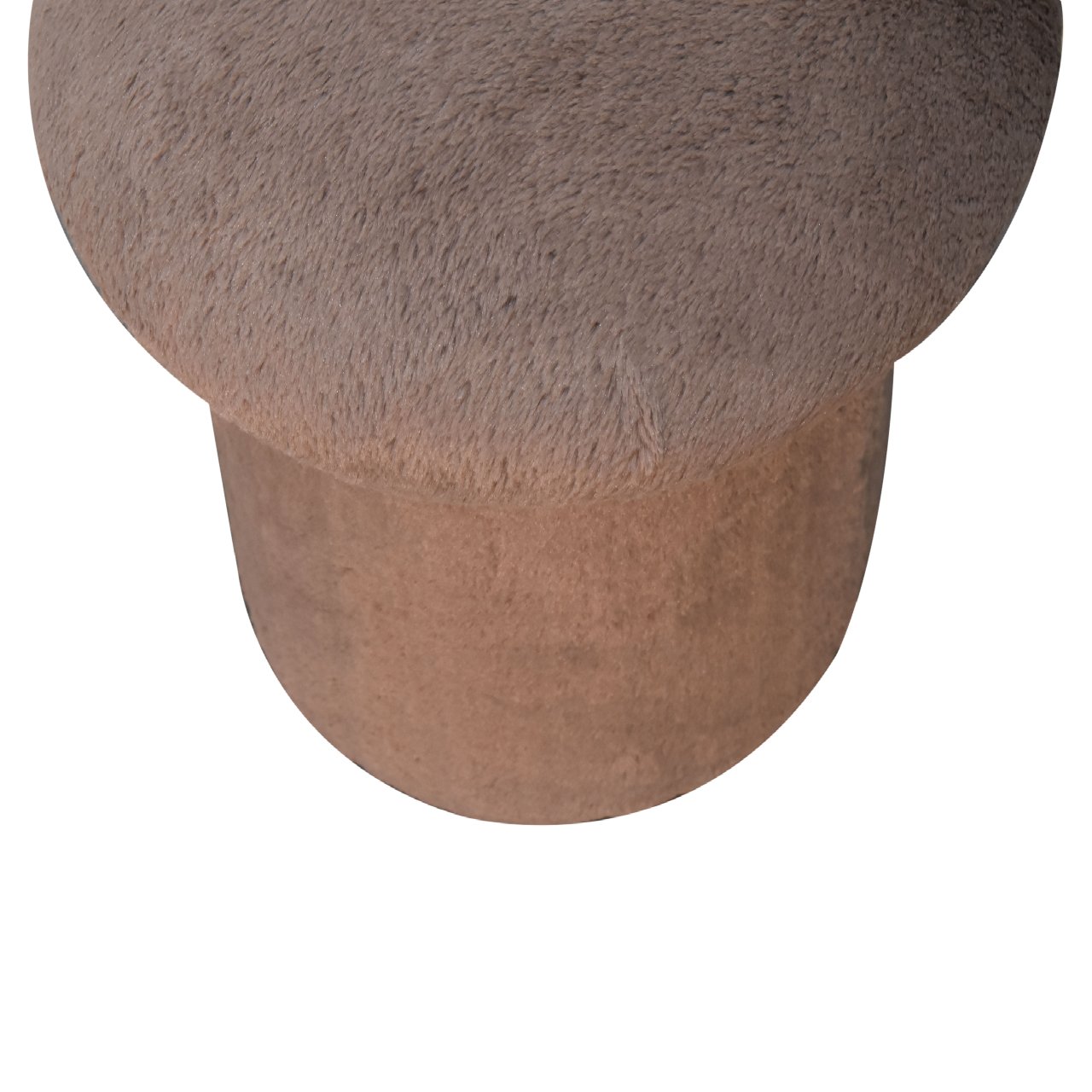 Mocha Faux Fur Mushroom Footstool Footstool CasaFenix