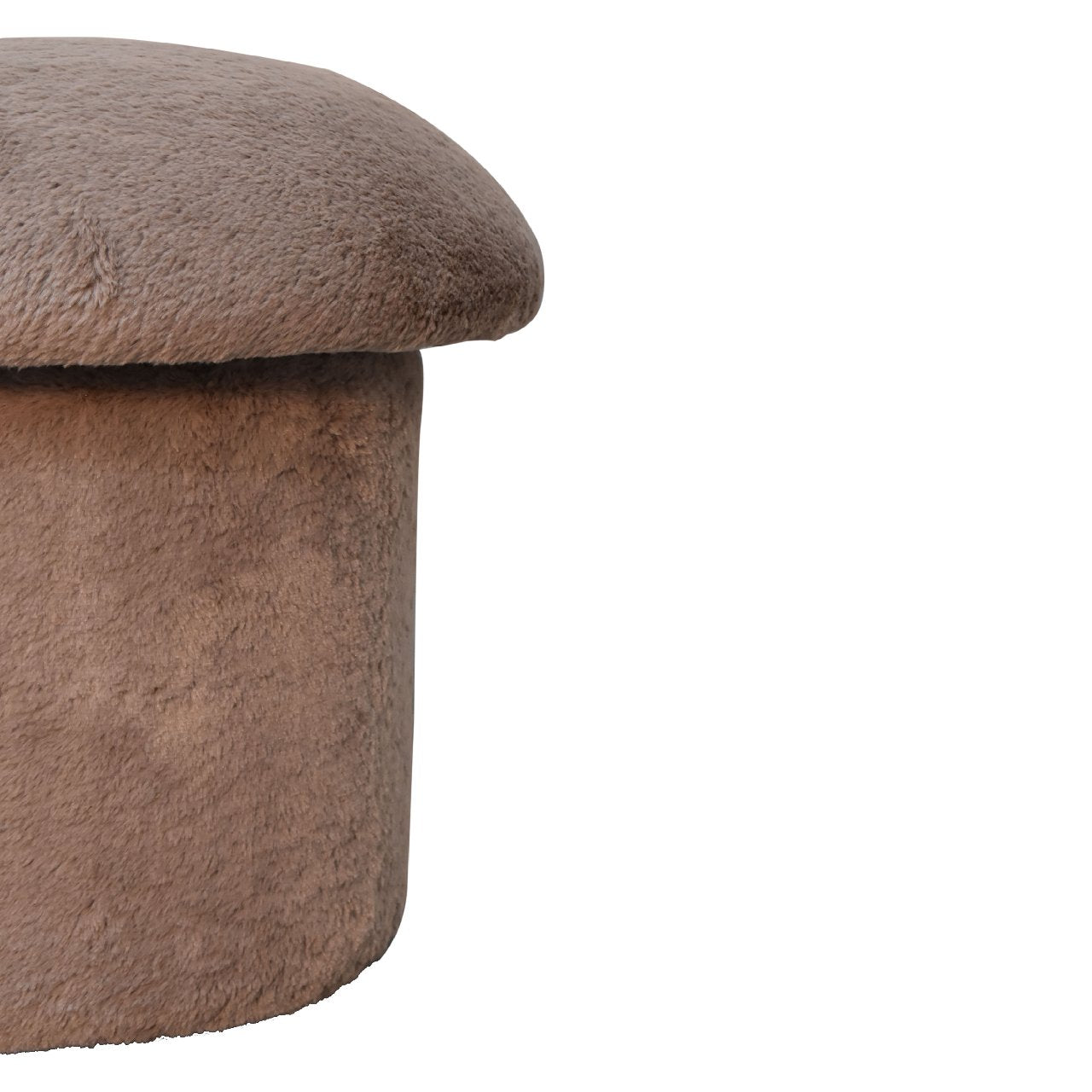 Mocha Faux Fur Mushroom Footstool Footstool CasaFenix