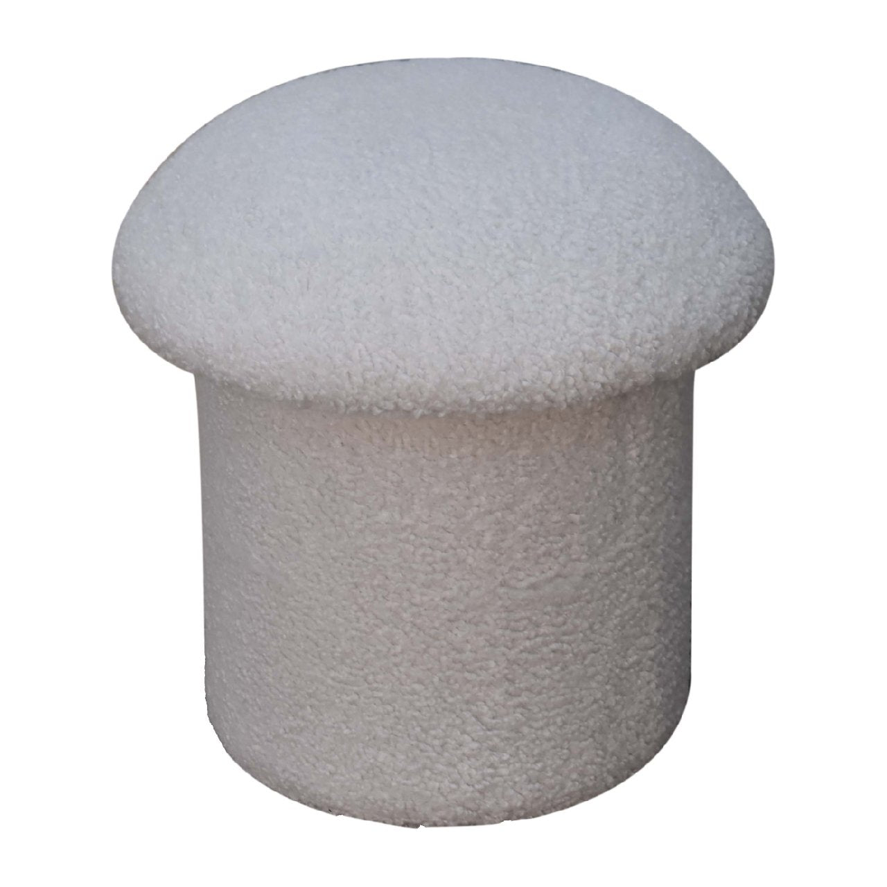 White Boucle Mushroom Footstool Footstool CasaFenix