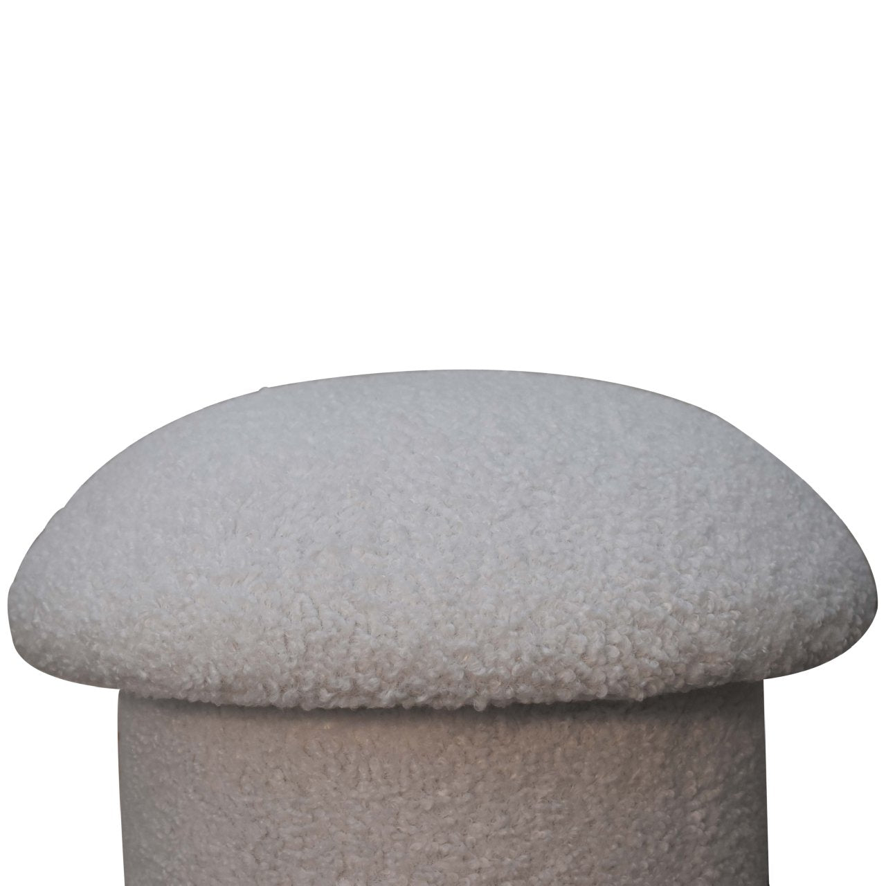 White Boucle Mushroom Footstool Footstool CasaFenix