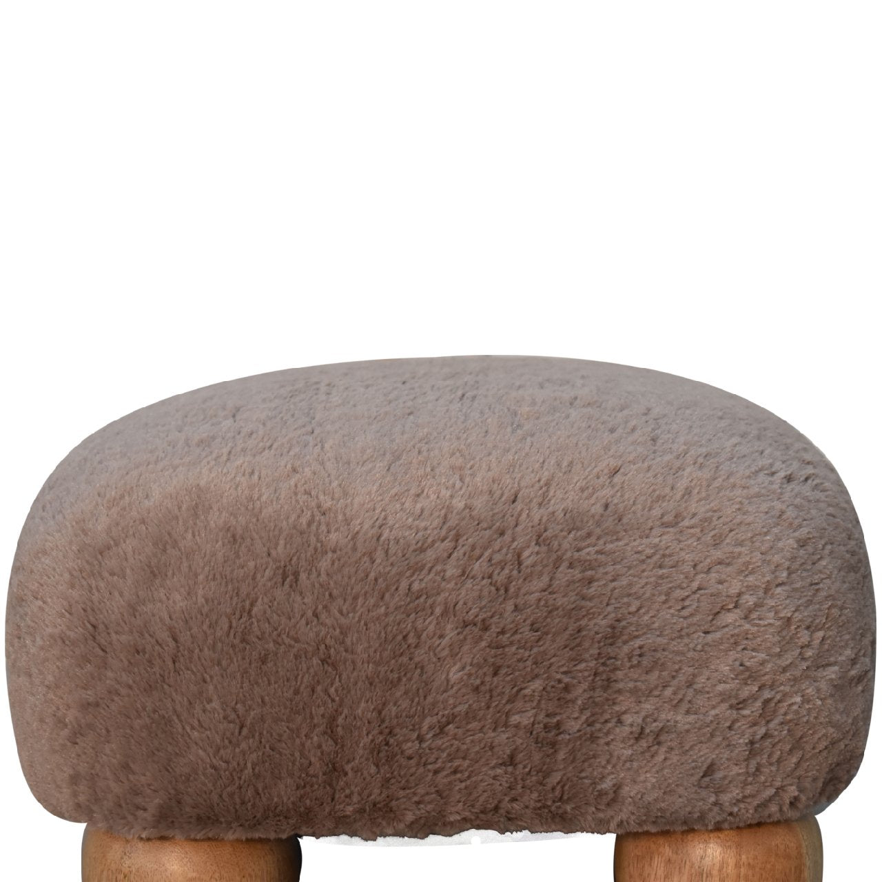 Mocha Faux Fur Nordic Footstool Footstool CasaFenix