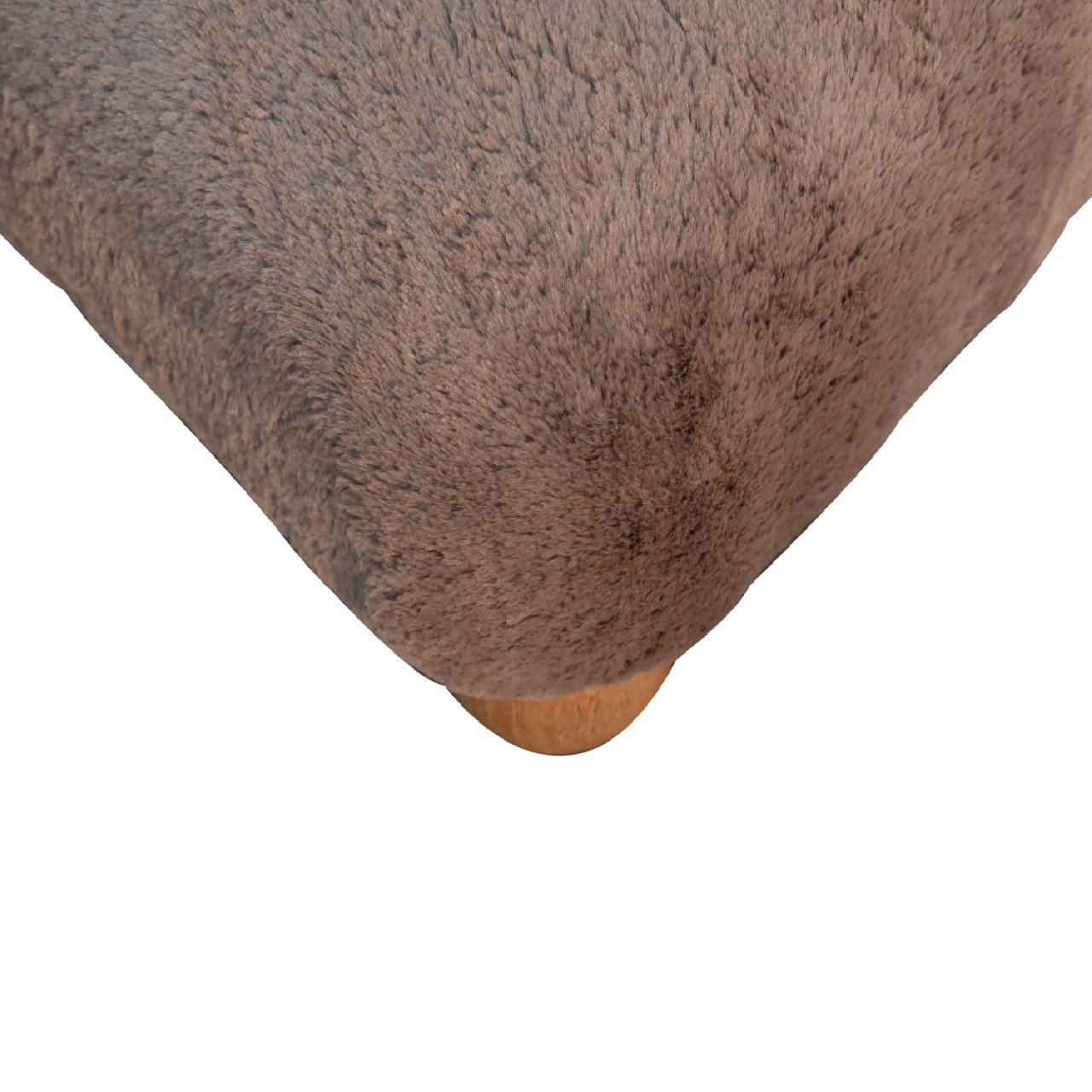 Mocha Faux Fur Nordic Footstool Footstool CasaFenix