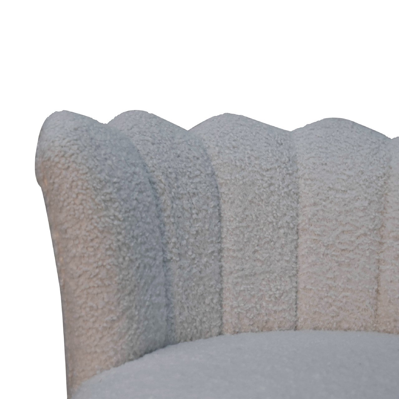 White Boucle Swivel Chair Chair CasaFenix