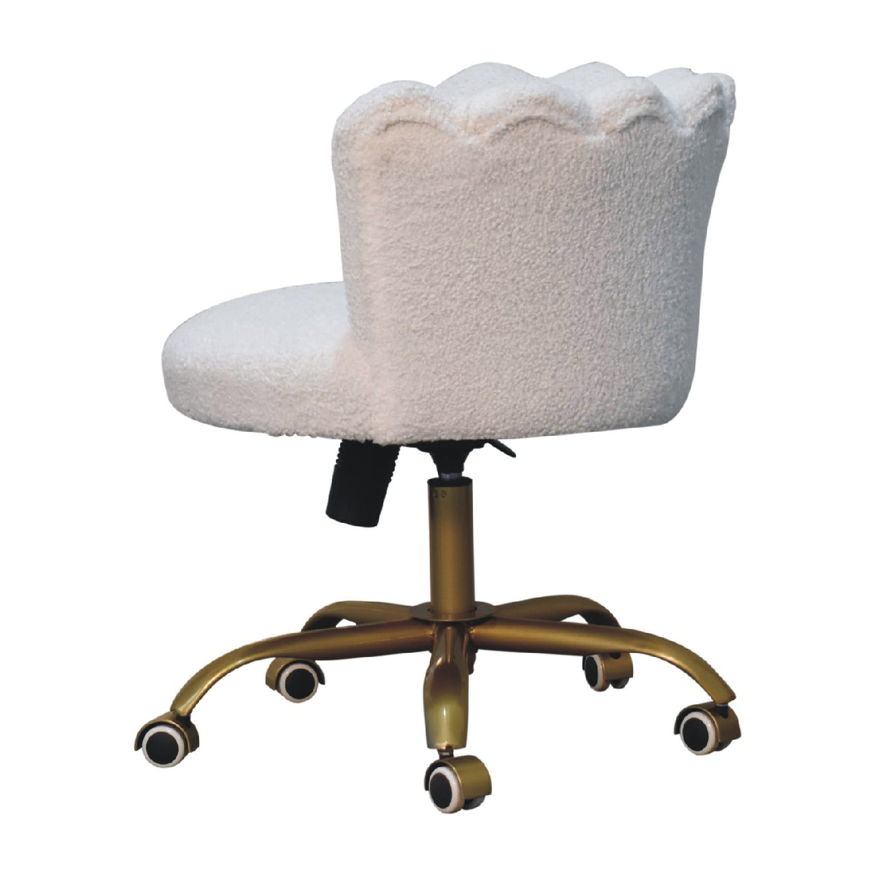 White Boucle Swivel Chair Chair CasaFenix