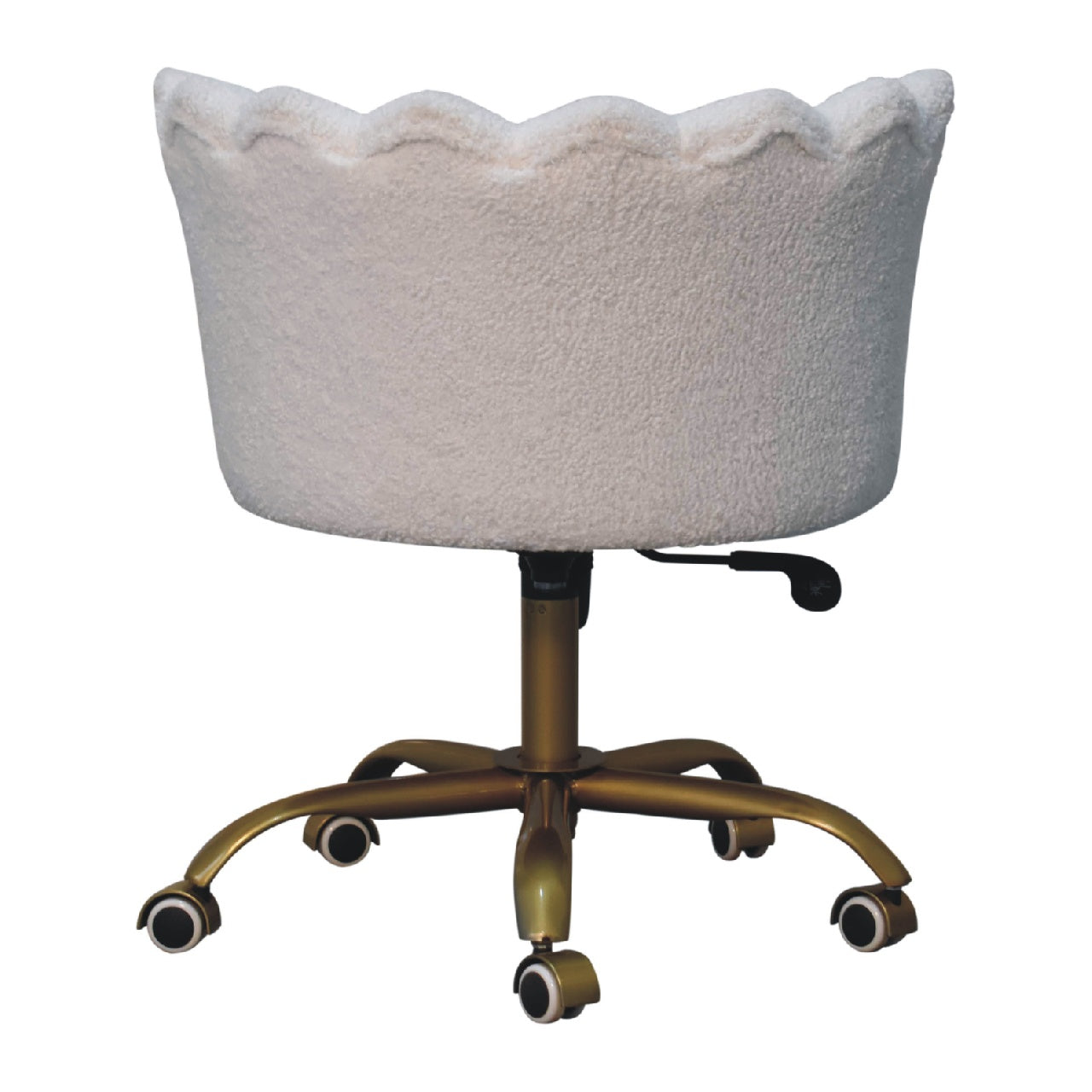 White Boucle Swivel Chair Chair CasaFenix