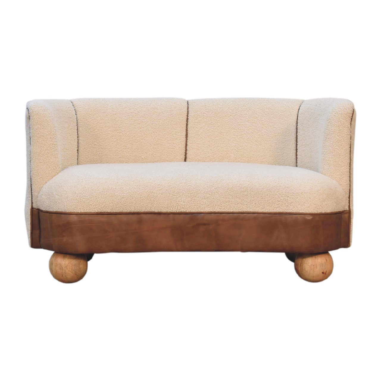 Boucle Cream Buffalo Small Sofa Sofa CasaFenix