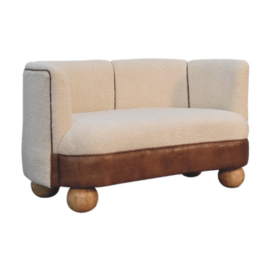 Boucle Cream Buffalo Small Sofa Sofa CasaFenix