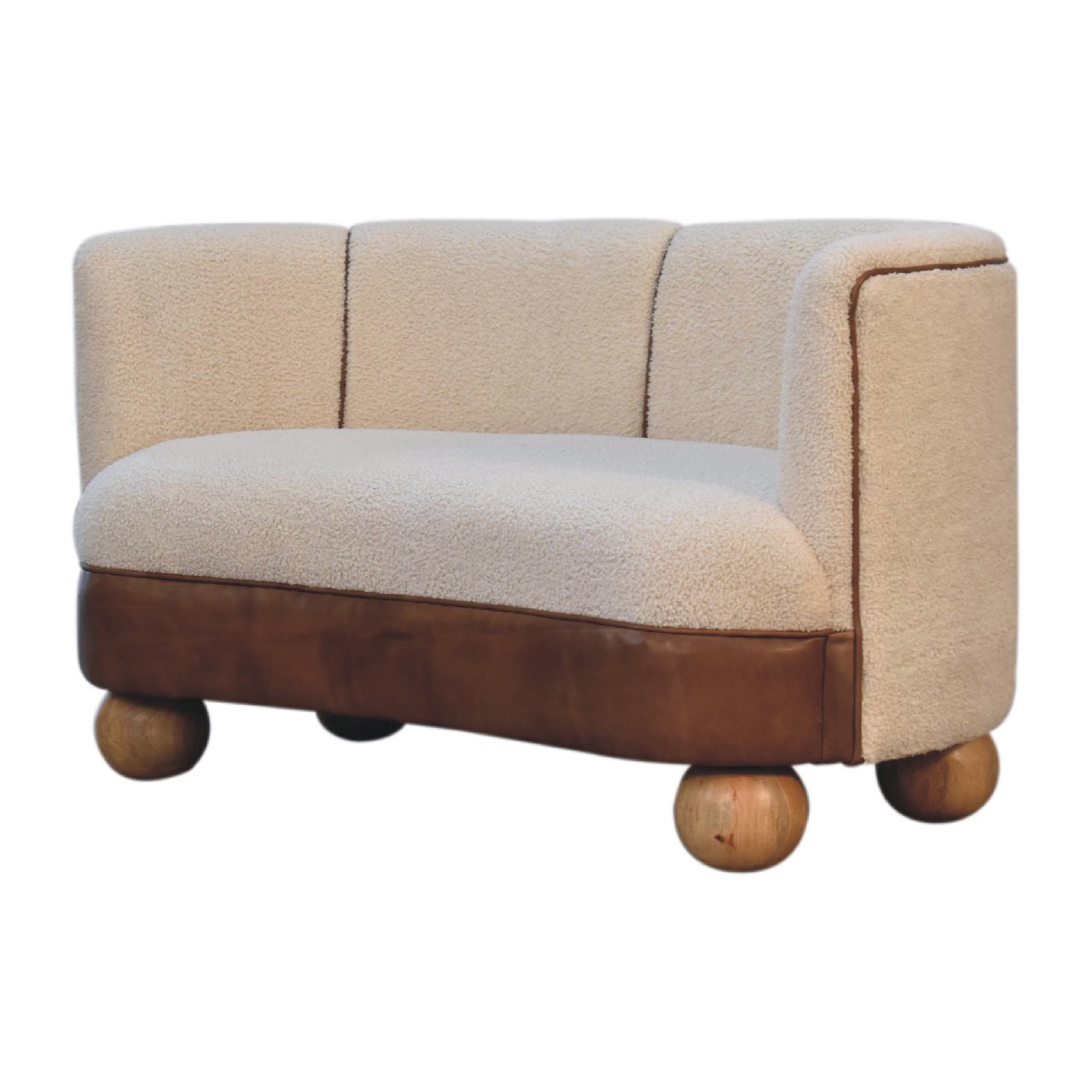 Boucle Cream Buffalo Small Sofa Sofa CasaFenix