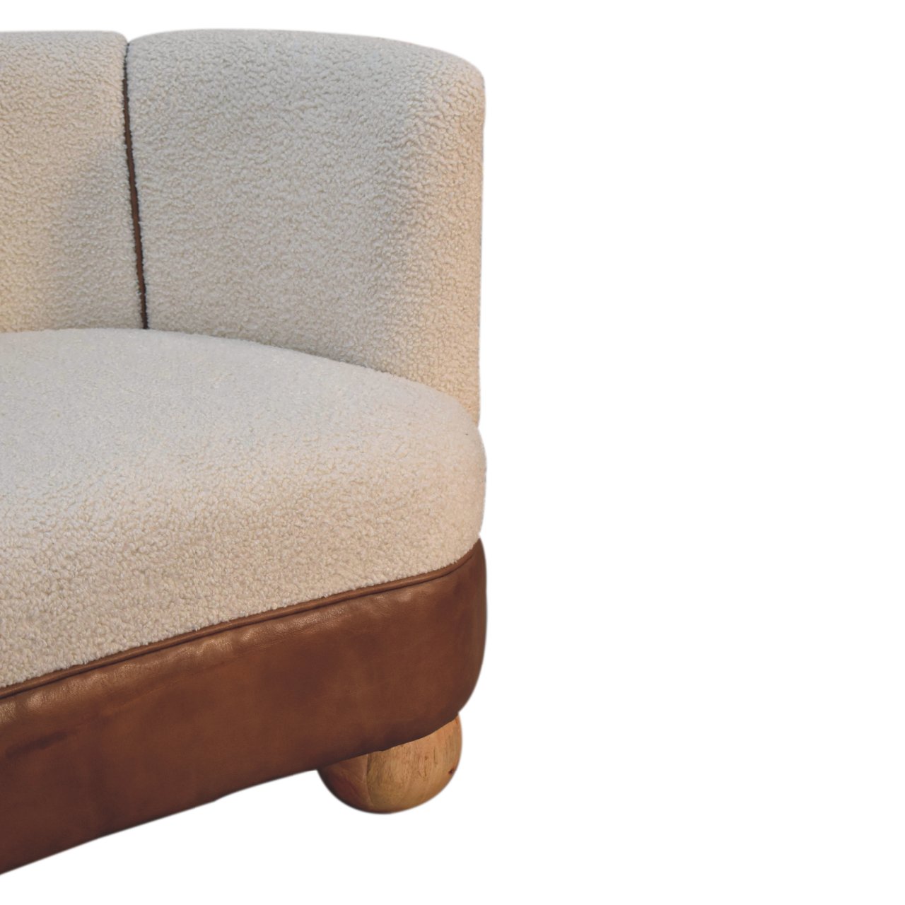 Boucle Cream Buffalo Small Sofa Sofa CasaFenix