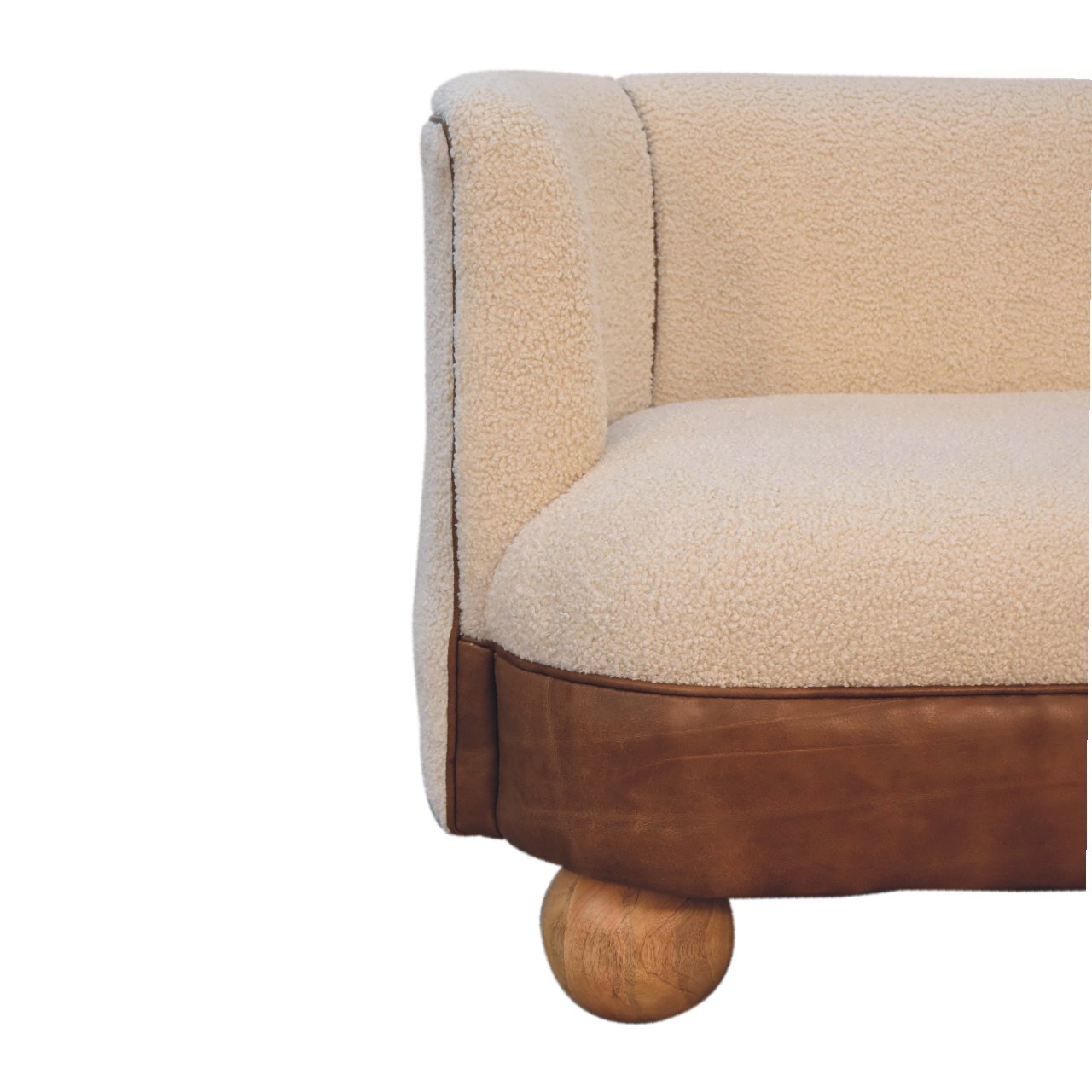 Boucle Cream Buffalo Small Sofa Sofa CasaFenix