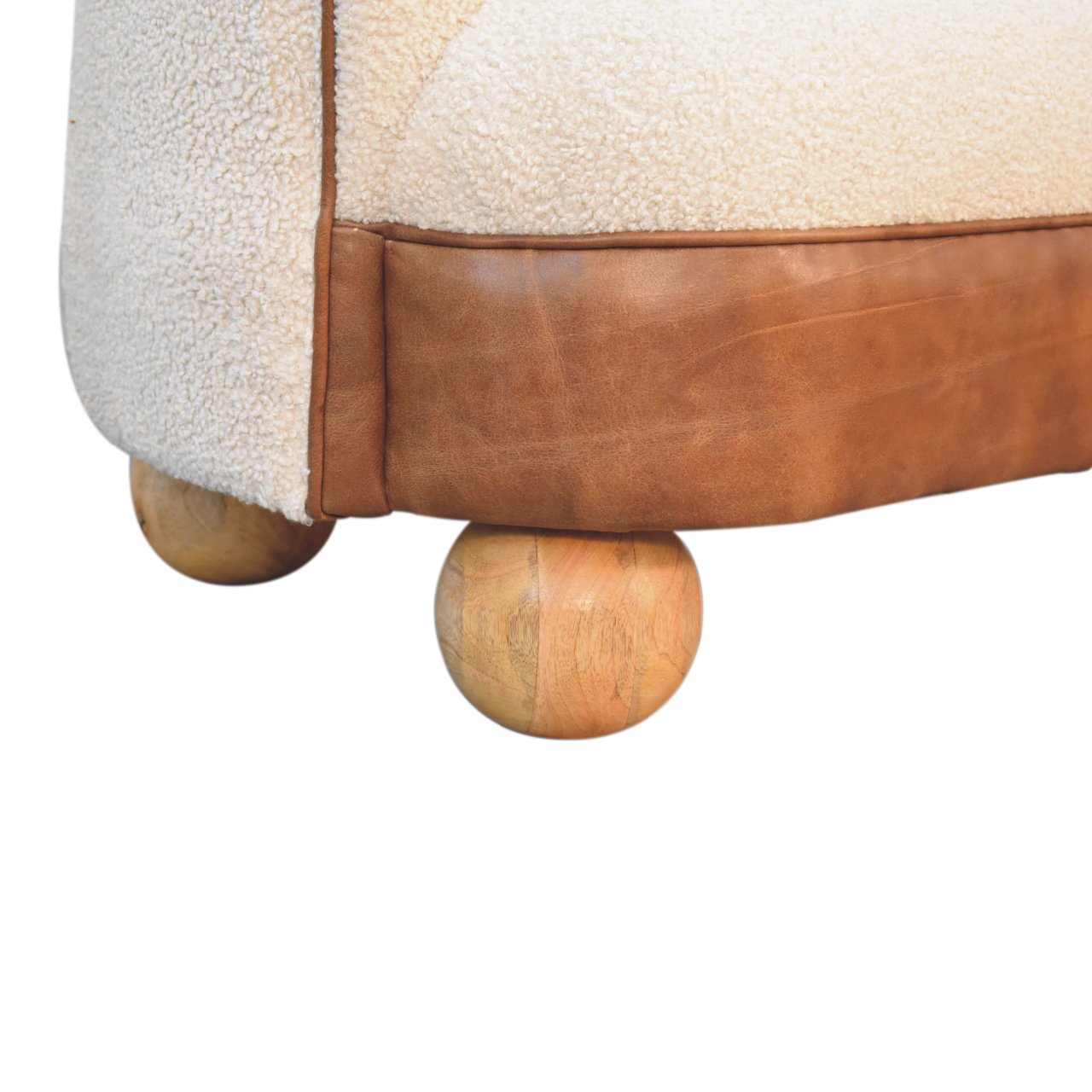 Boucle Cream Buffalo Small Sofa Sofa CasaFenix