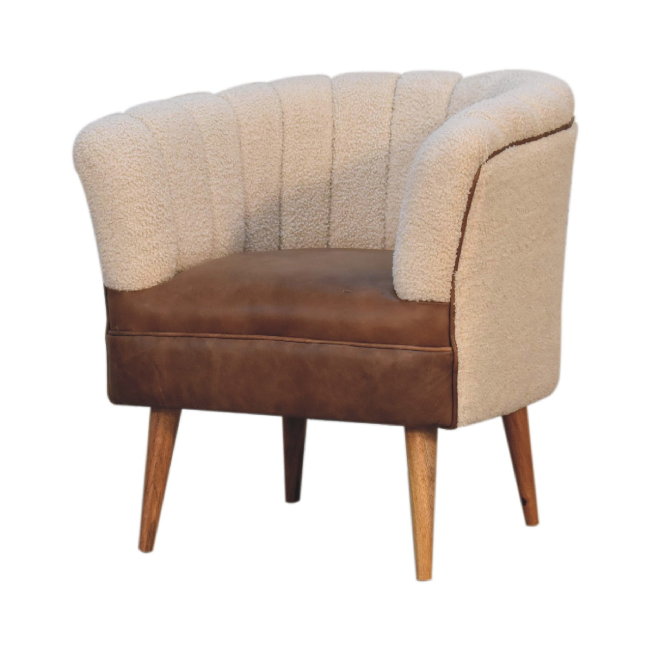 Boucle Cream Buffalo Armchair Chair CasaFenix