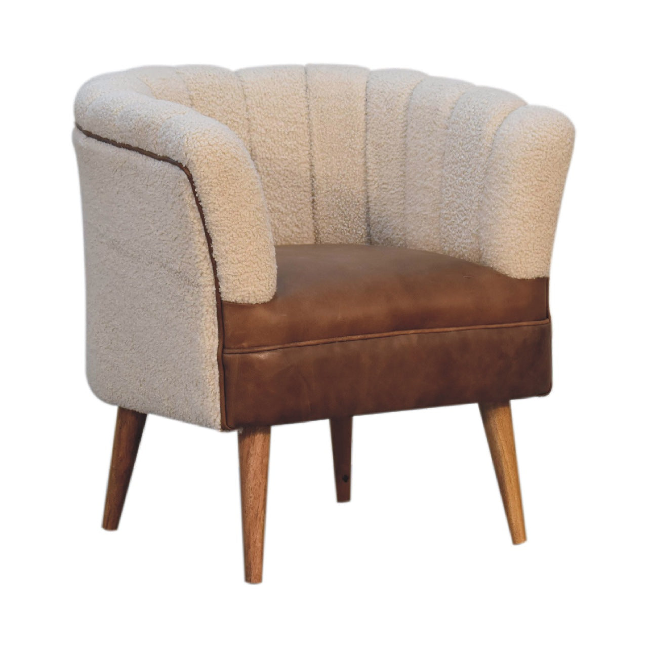 Boucle Cream Buffalo Armchair Chair CasaFenix