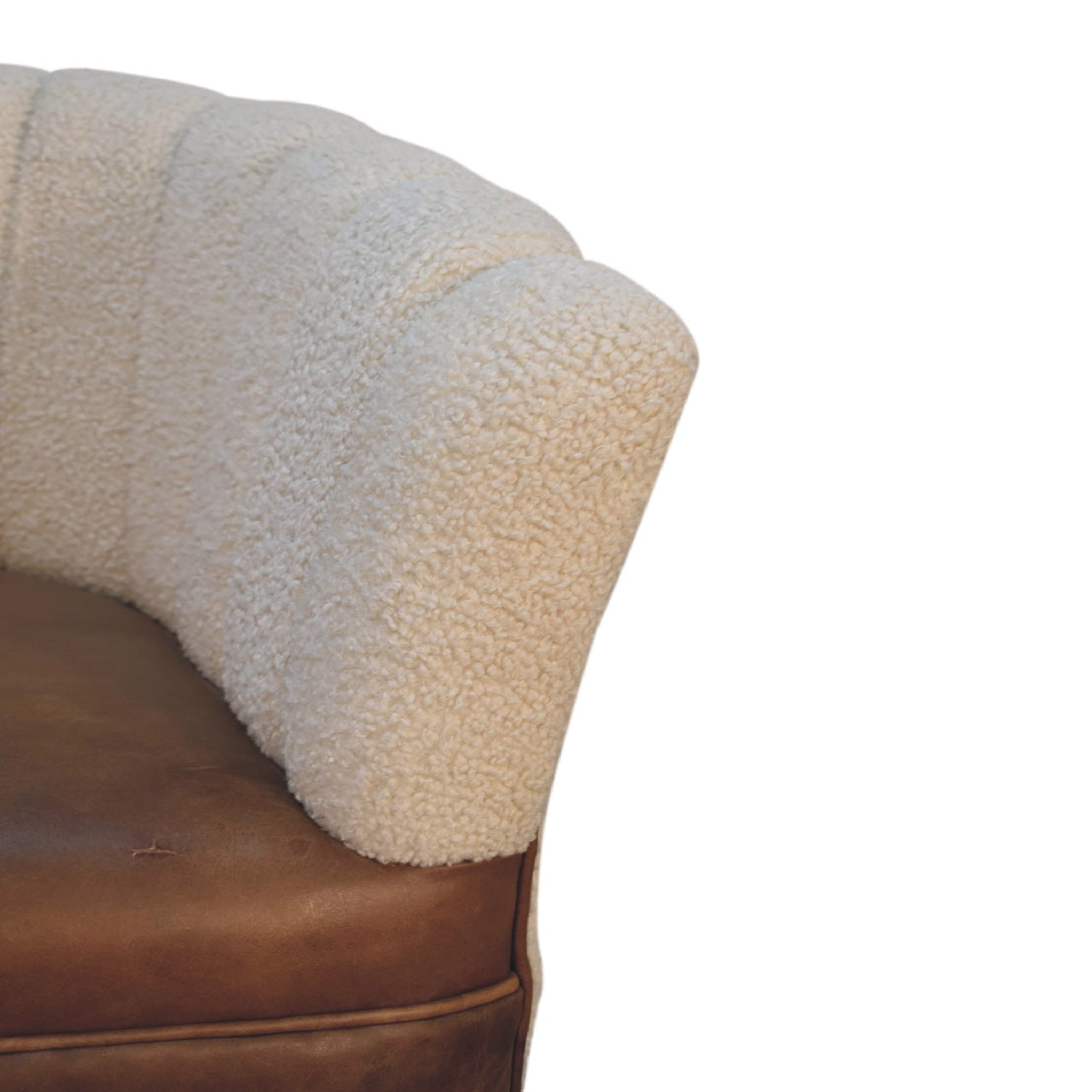 Boucle Cream Buffalo Armchair Chair CasaFenix