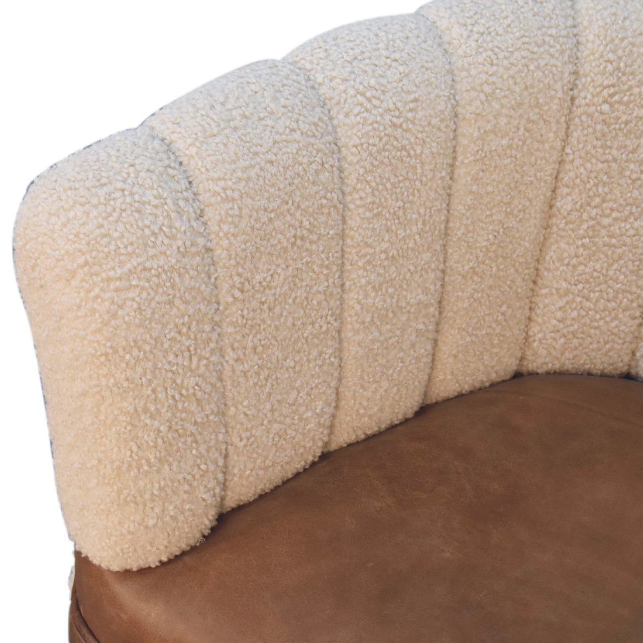 Boucle Cream Buffalo Armchair Chair CasaFenix