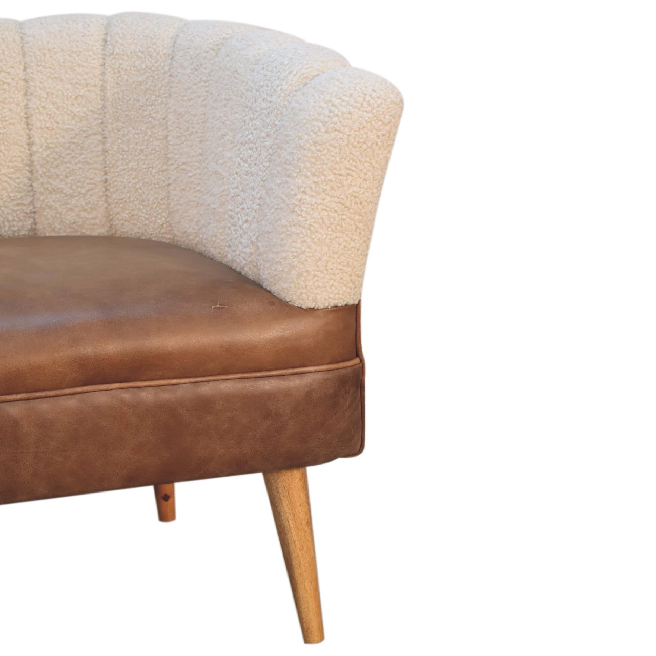 Boucle Cream Buffalo Armchair Chair CasaFenix