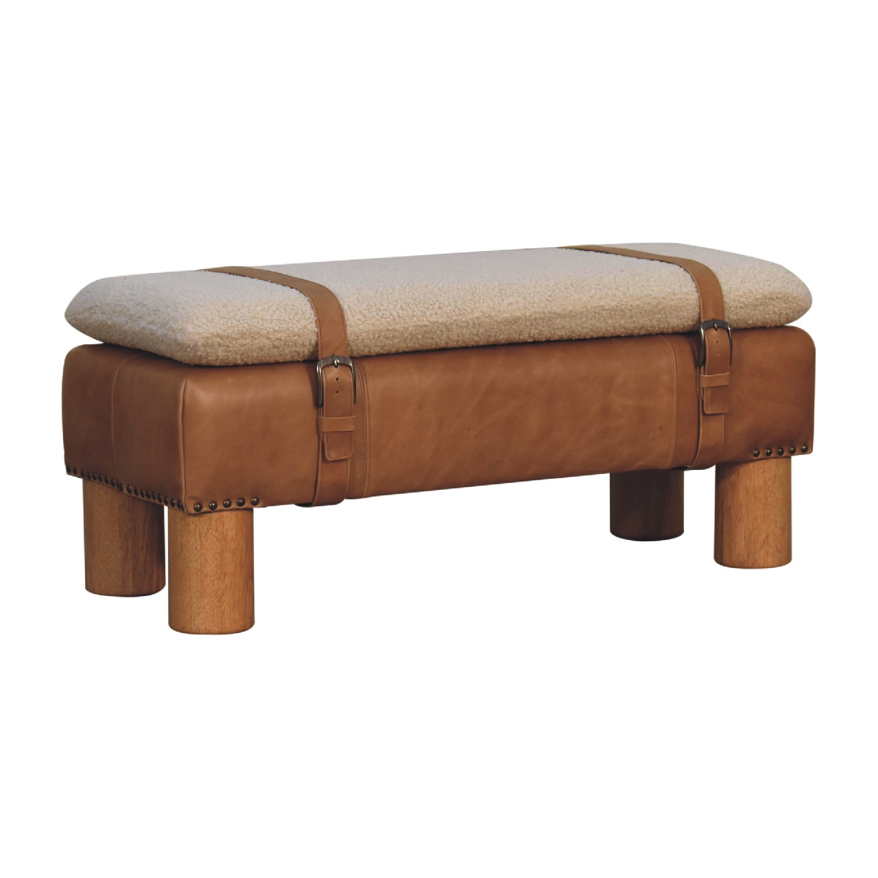 IN3497 Strapped Cyclinder Bench Benches CasaFenix
