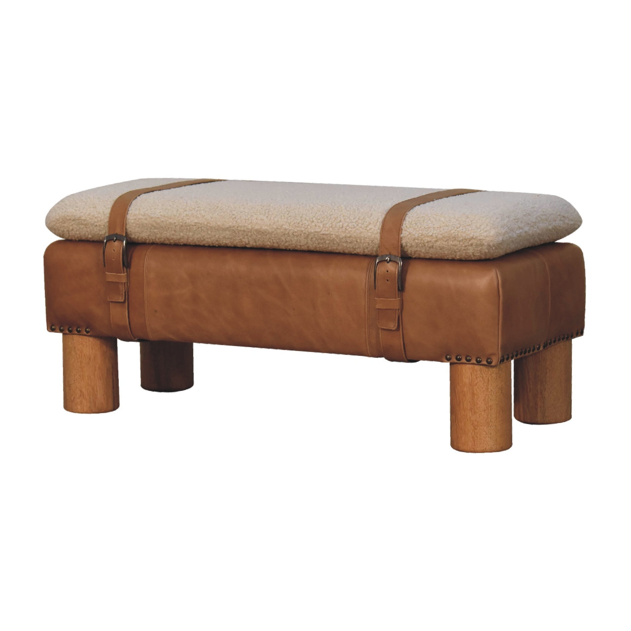 IN3497 Strapped Cyclinder Bench Benches CasaFenix
