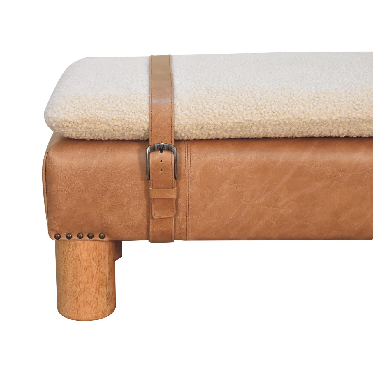 IN3497 Strapped Cyclinder Bench Benches CasaFenix