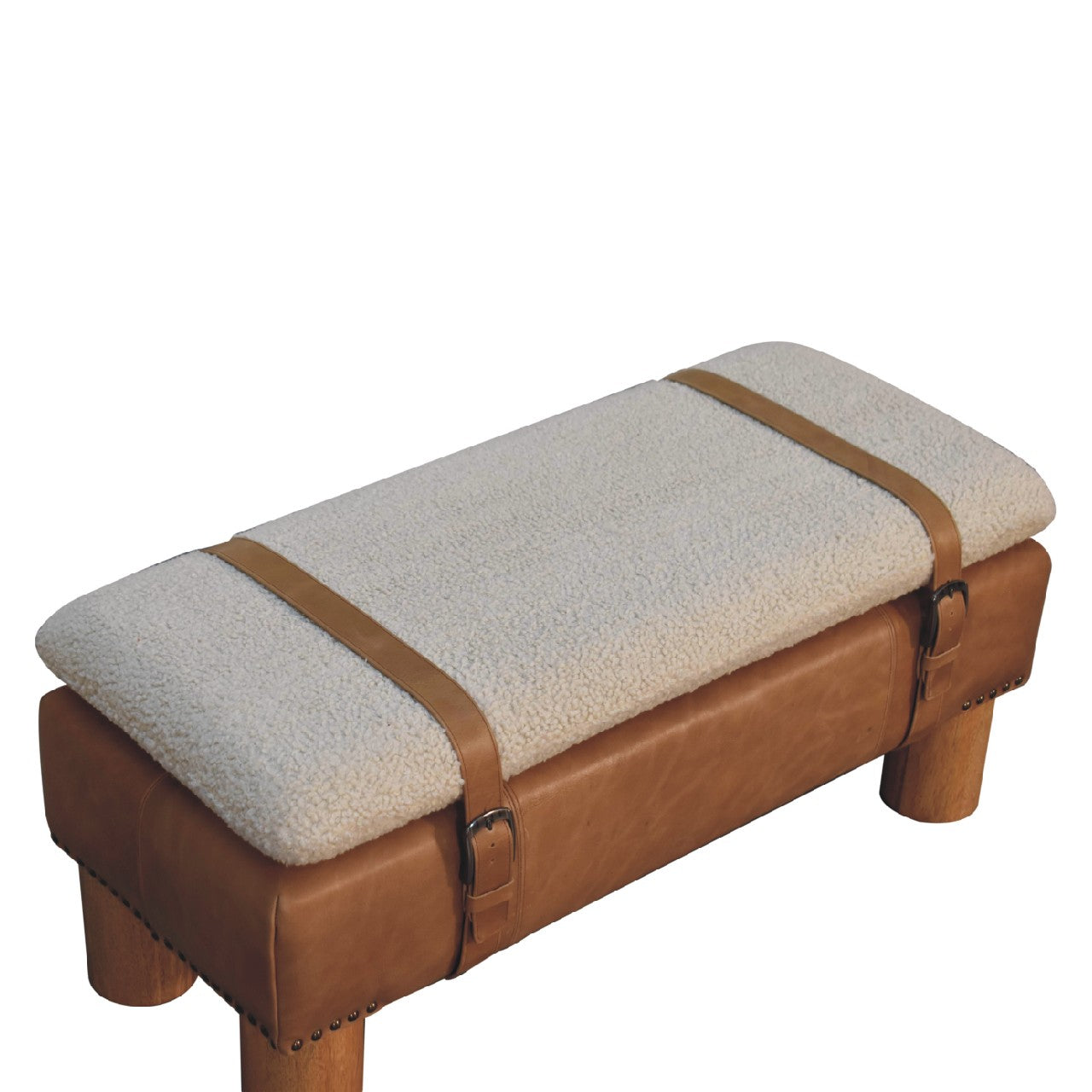 IN3497 Strapped Cyclinder Bench Benches CasaFenix