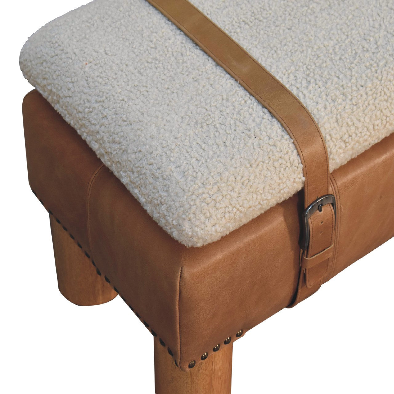 IN3497 Strapped Cyclinder Bench Benches CasaFenix