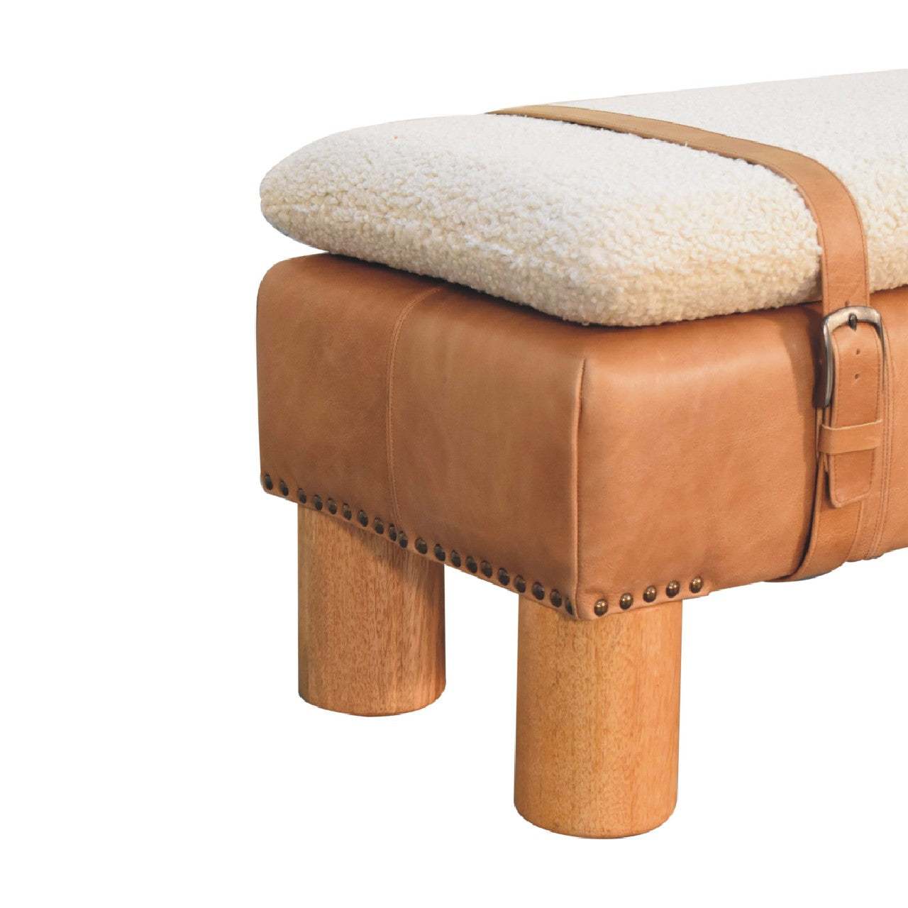 IN3497 Strapped Cyclinder Bench Benches CasaFenix