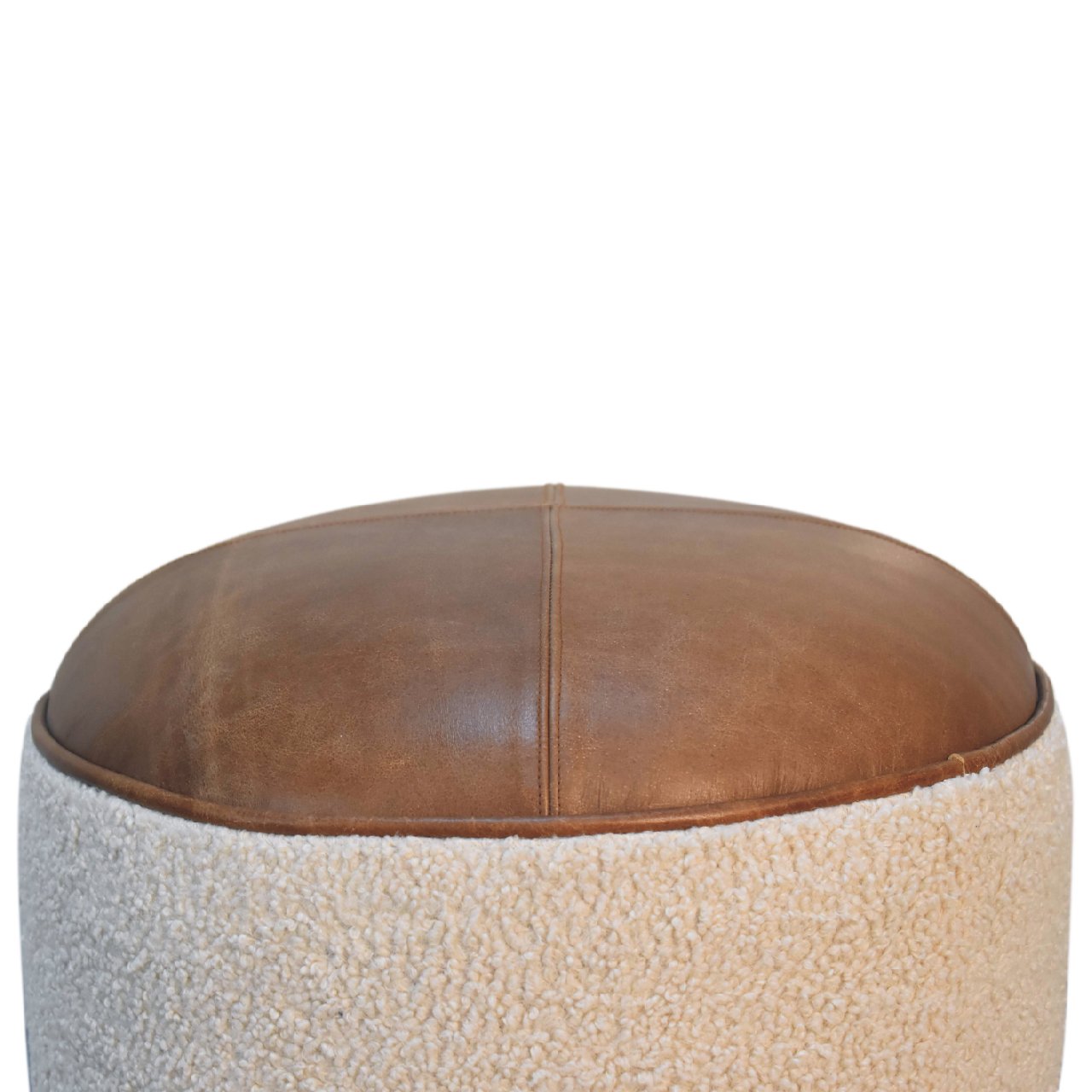 Cream Boucle Buffalo Footstool Footstool CasaFenix