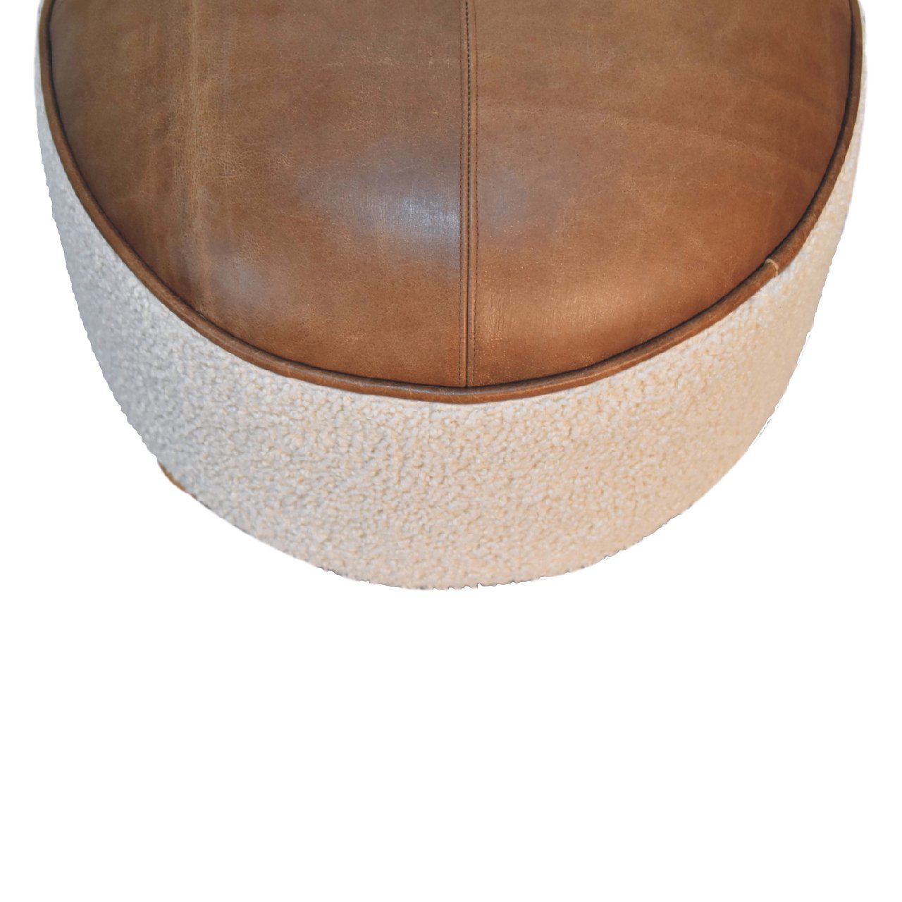 Cream Boucle Buffalo Footstool Footstool CasaFenix
