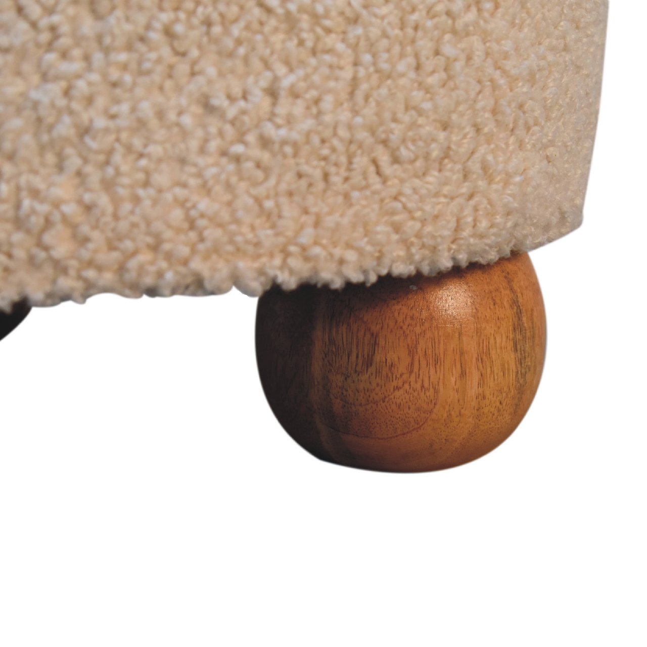 Cream Boucle Buffalo Footstool Footstool CasaFenix