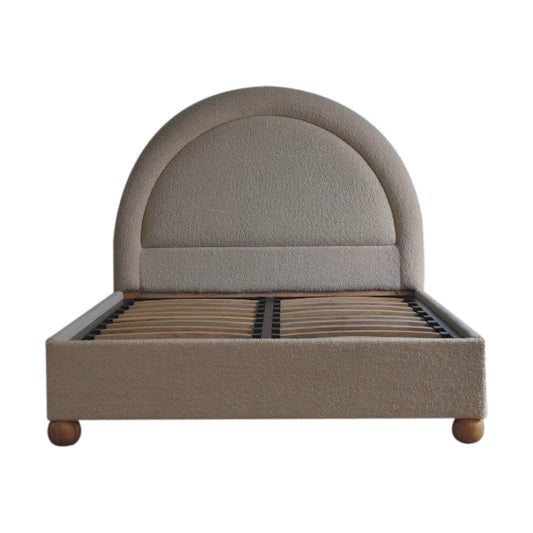 Cream Boucle Double Bed Beds & Bed Frames CasaFenix