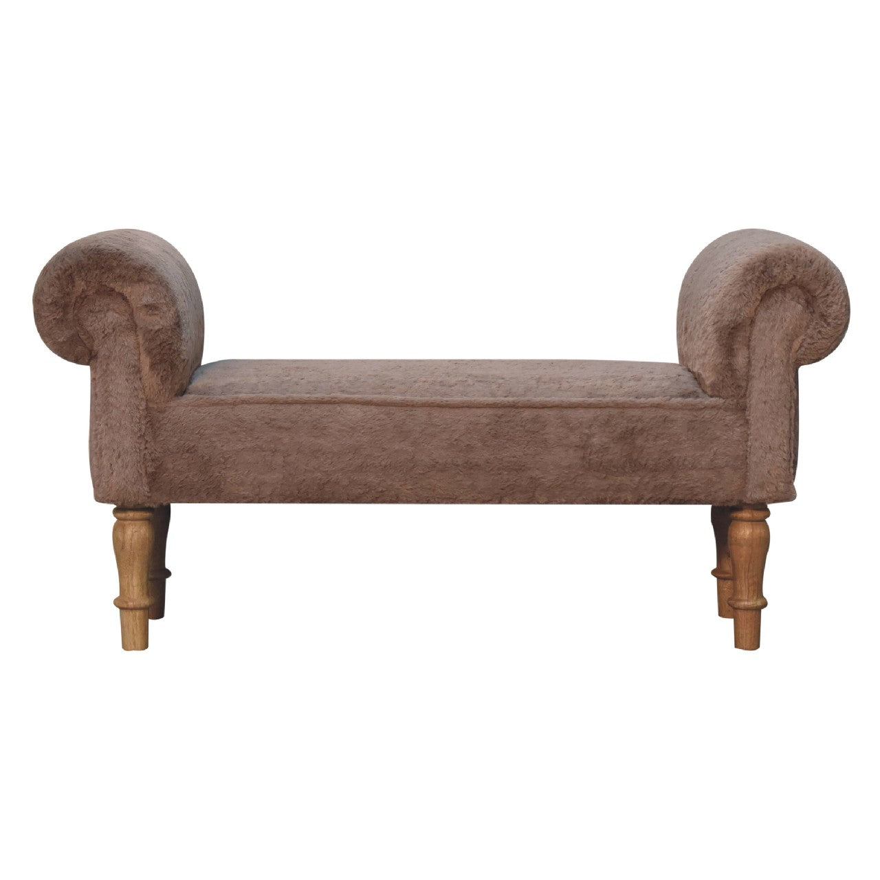 Mocha Faux Fur Bedroom Bench Benches CasaFenix
