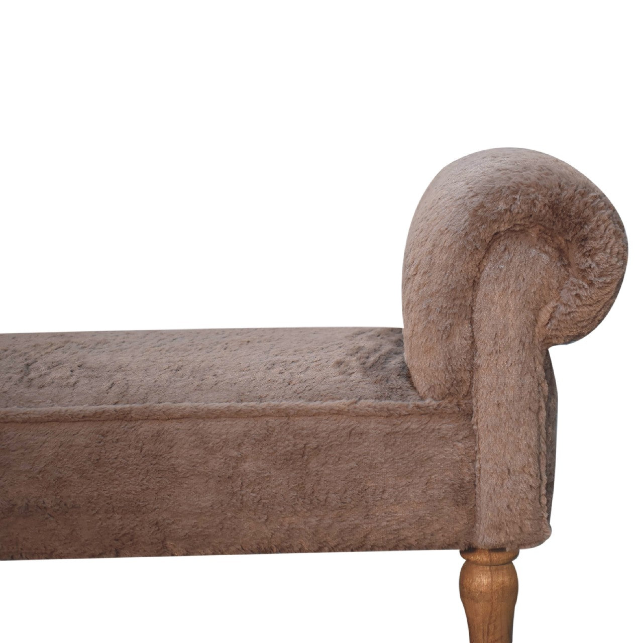 Mocha Faux Fur Bedroom Bench Benches CasaFenix