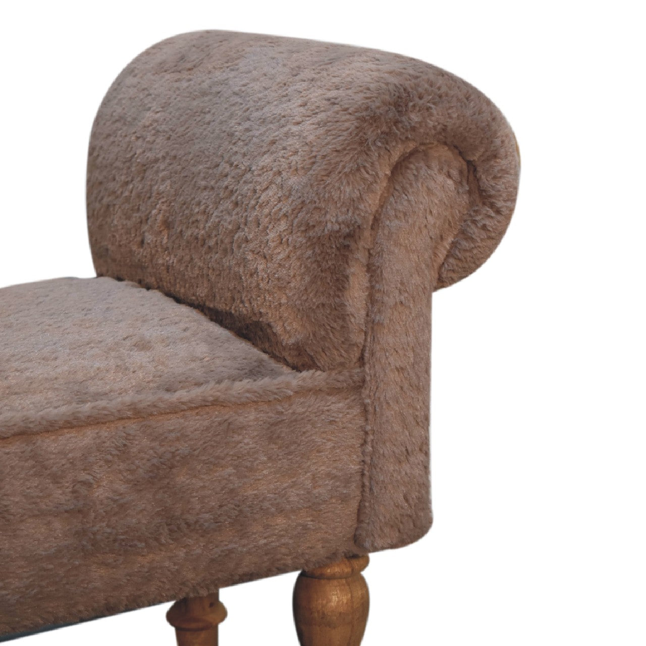 Mocha Faux Fur Bedroom Bench Benches CasaFenix