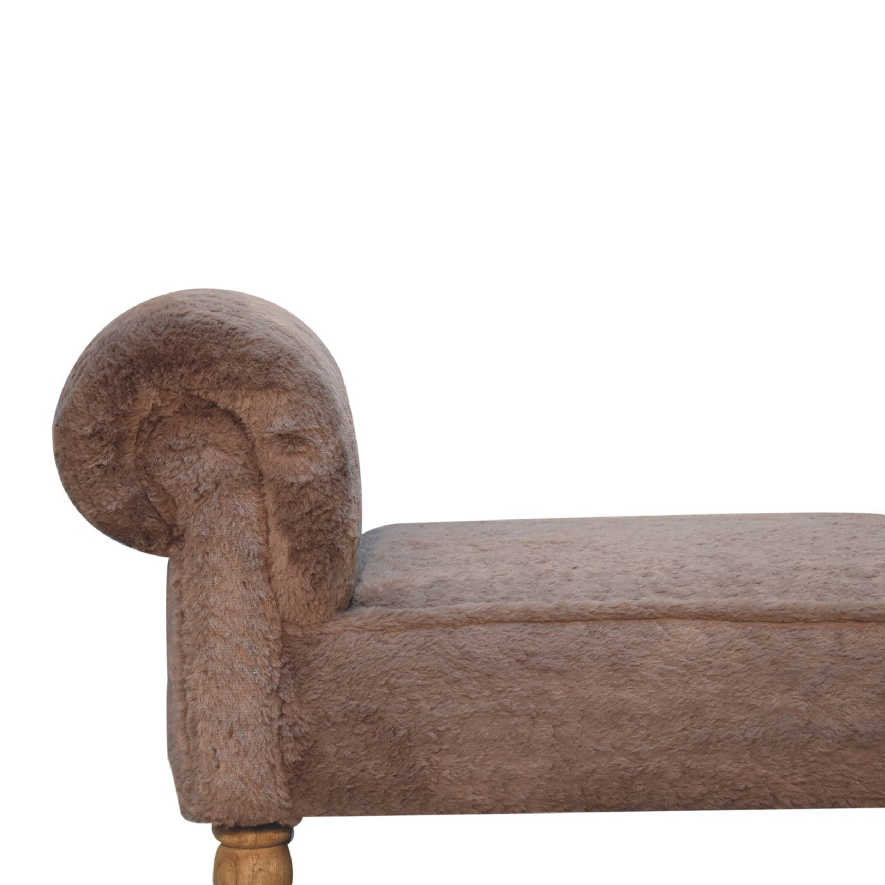 Mocha Faux Fur Bedroom Bench Benches CasaFenix