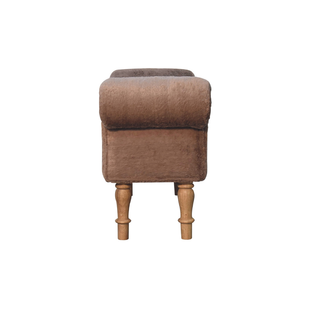 Mocha Faux Fur Bedroom Bench Benches CasaFenix
