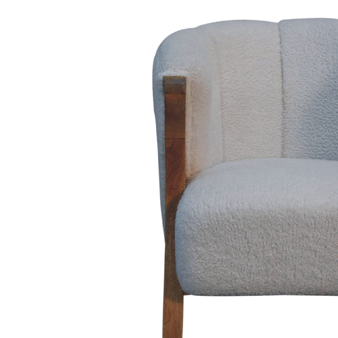 White Boucle Minimalistic Chair Chairs CasaFenix
