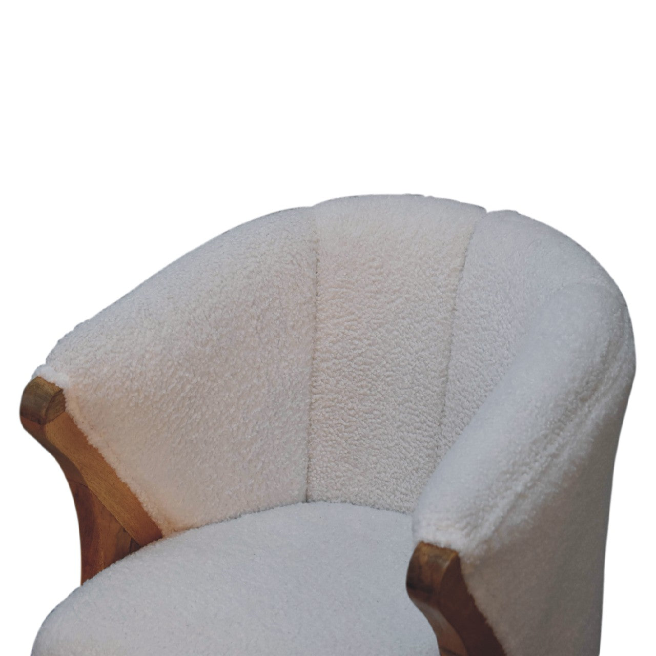 White Boucle Minimalistic Chair Chairs CasaFenix