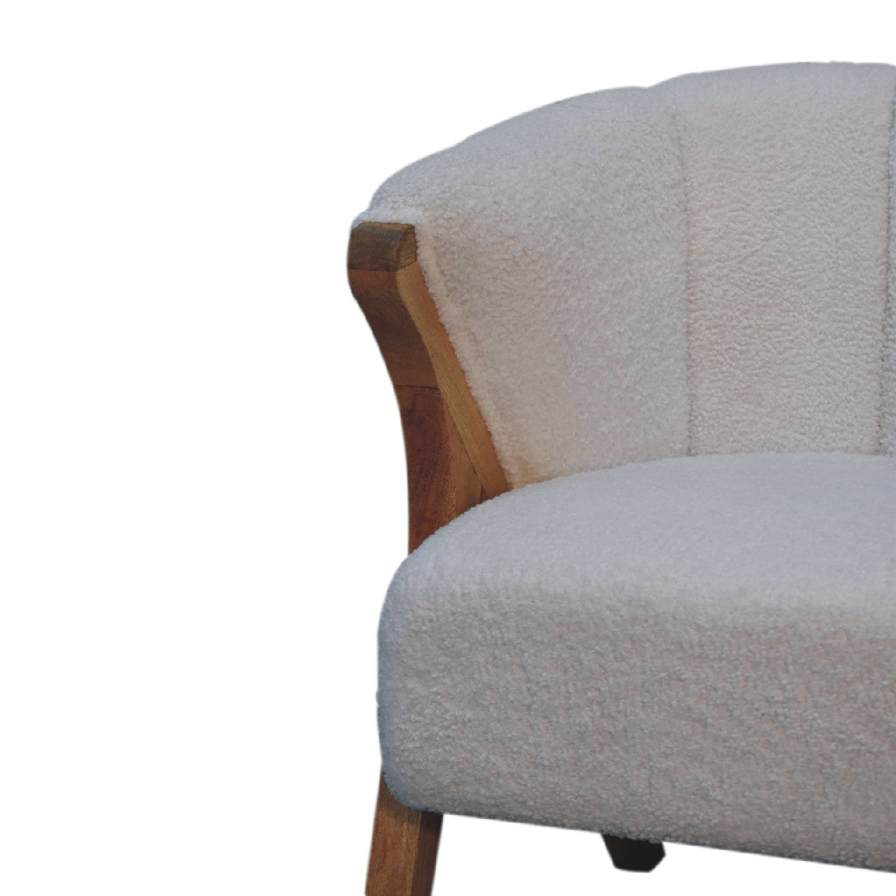 White Boucle Minimalistic Chair Chairs CasaFenix