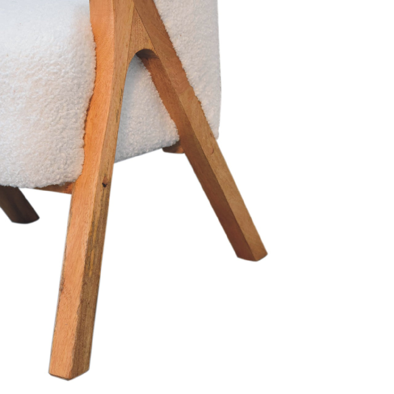 White Boucle Minimalistic Chair Chairs CasaFenix
