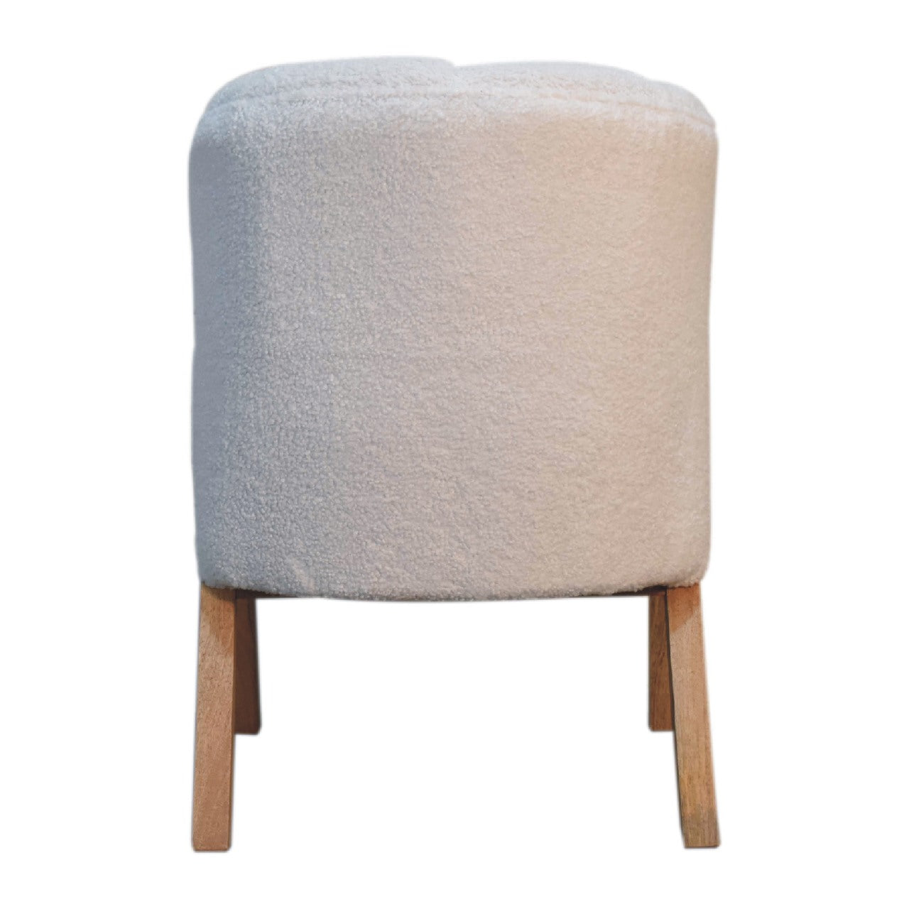 White Boucle Minimalistic Chair Chairs CasaFenix