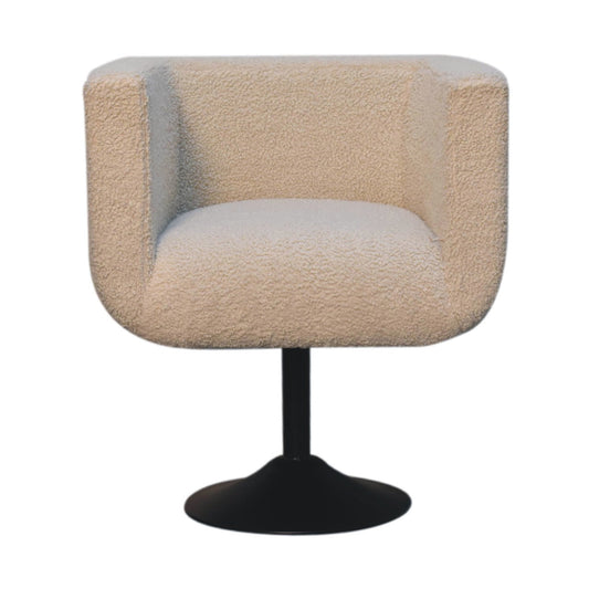 Cream Boucle Swivel Chair Chair CasaFenix