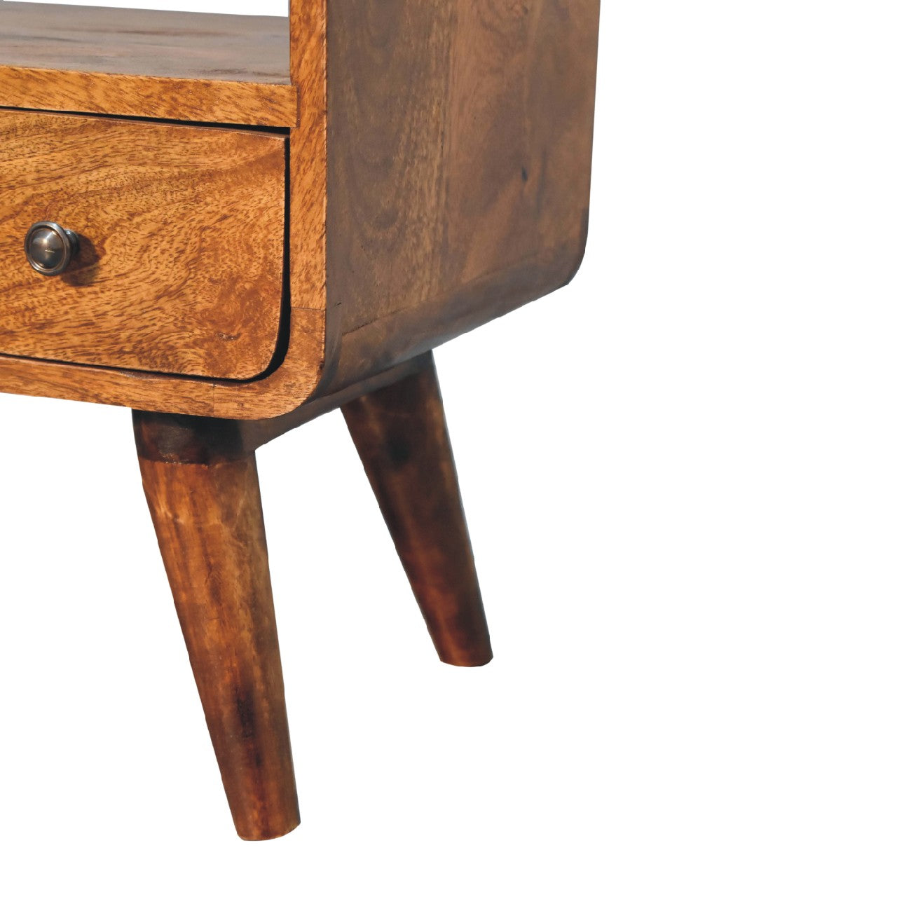 Mini Chestnut Curved Media Unit TV Stand CasaFenix