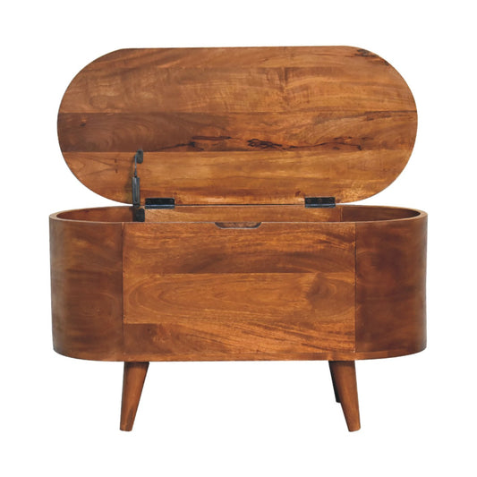 Chestnut Rounded Lid up Blanket Box Blanket box CasaFenix