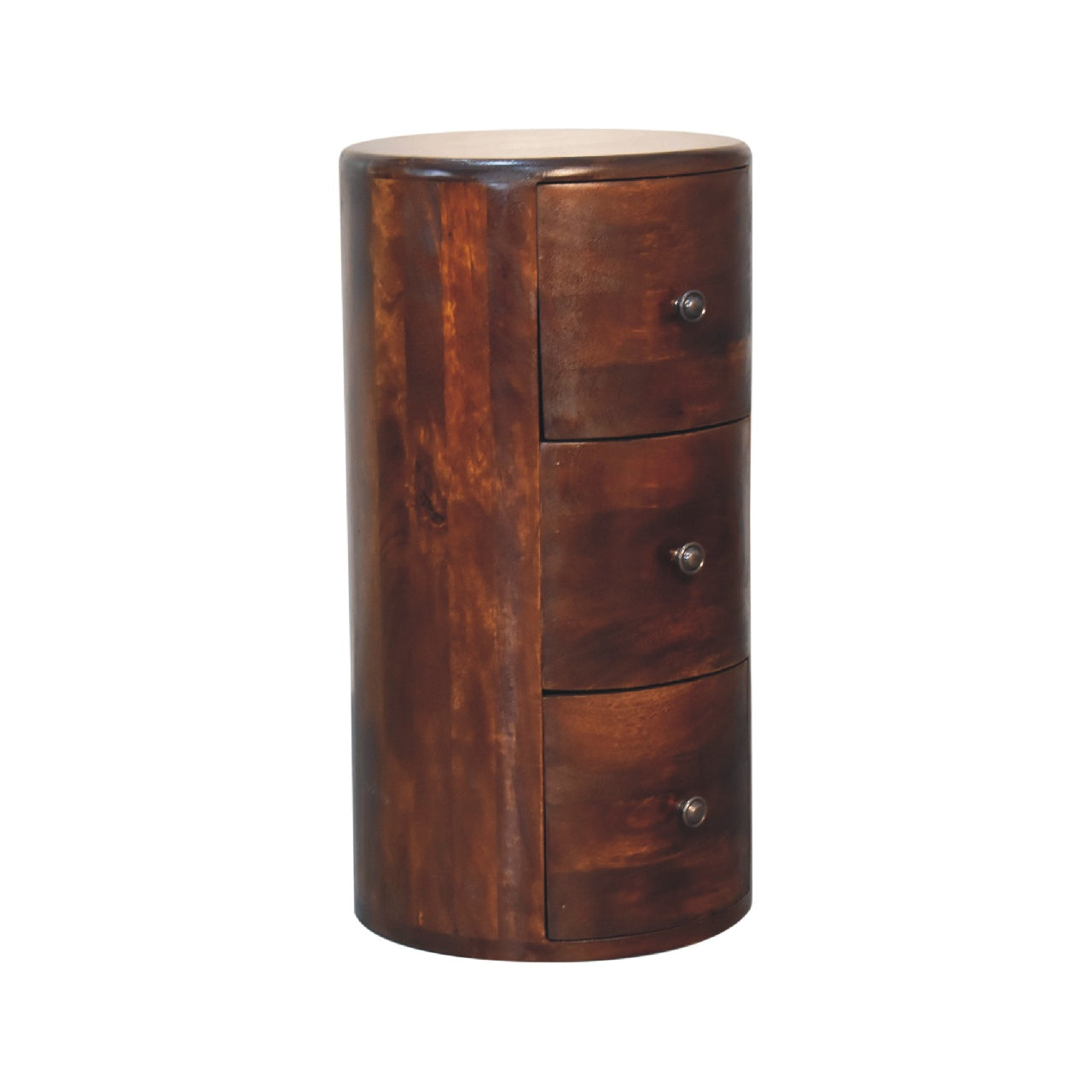 Chestnut Drum Chest 3 Drawer 57cm High Chest of drawers CasaFenix