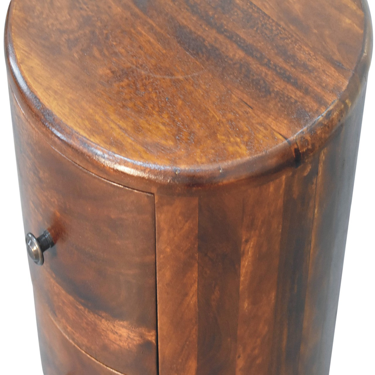 Chestnut Drum Chest 3 Drawer 57cm High Chest of drawers CasaFenix