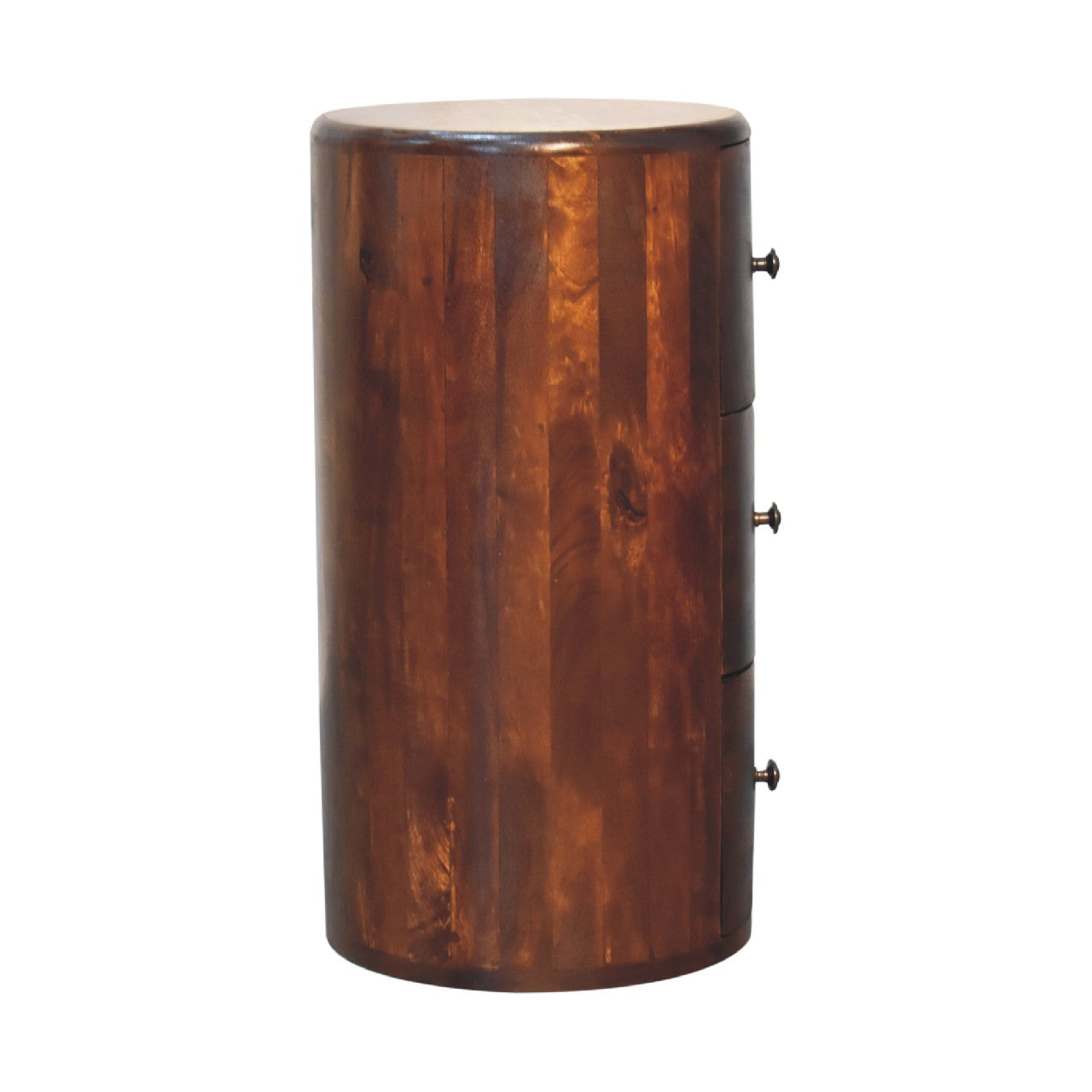 Chestnut Drum Chest 3 Drawer 57cm High Chest of drawers CasaFenix