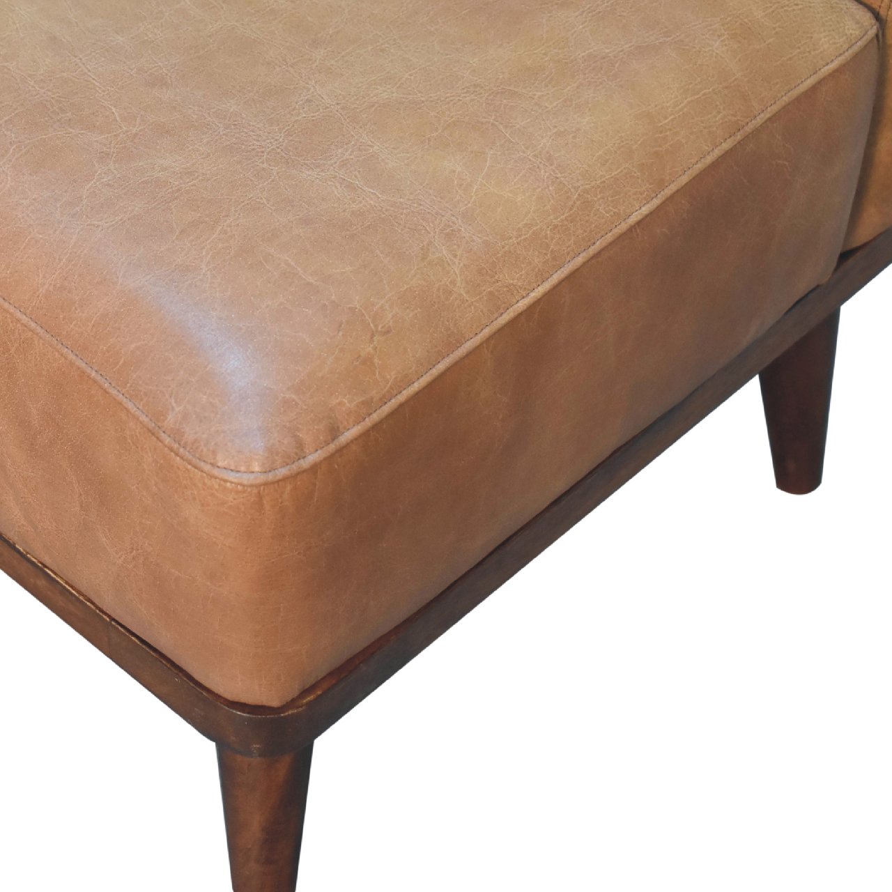 Tan Buffalo Backrest Footstool Footstool CasaFenix